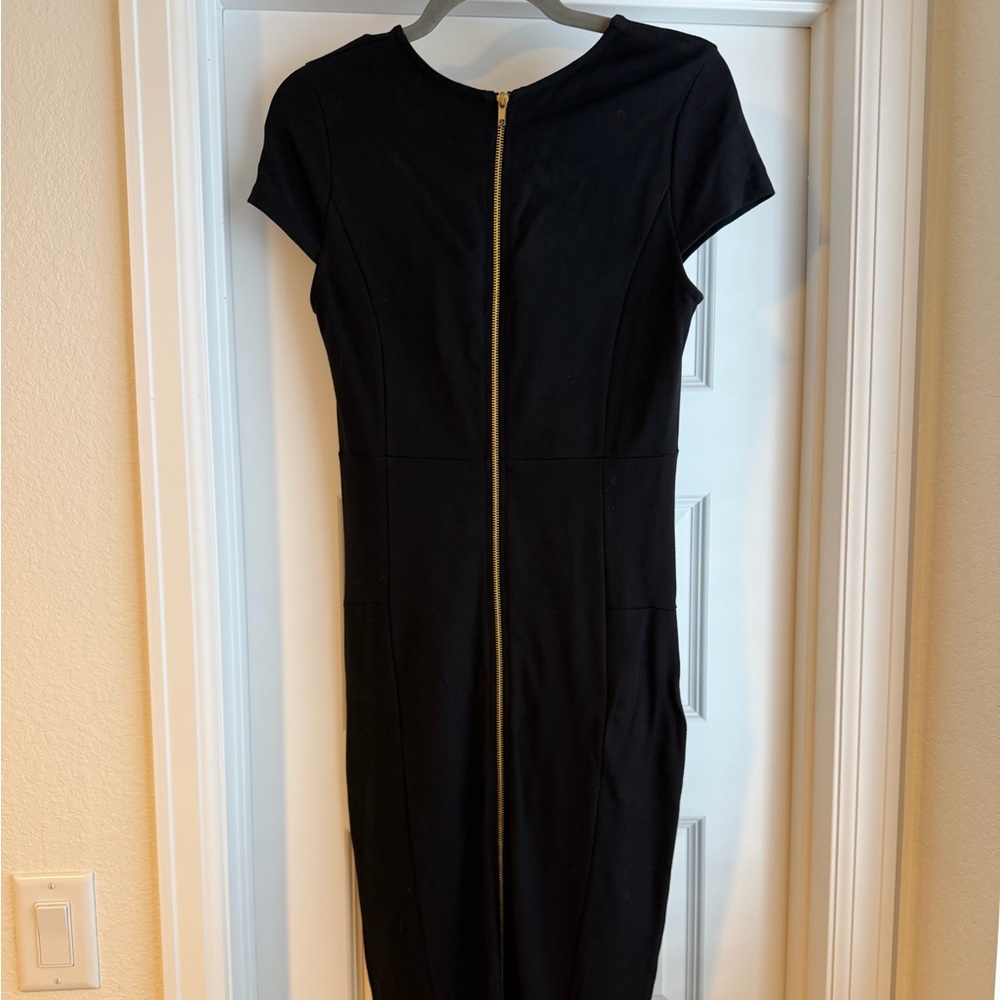Felicity & Coco Black Midi Dress with Gold Back Zip - Picture 2 of 3